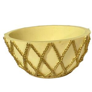 Vintage 1993 Dezine Gold Lattice Bowl Hand Painted